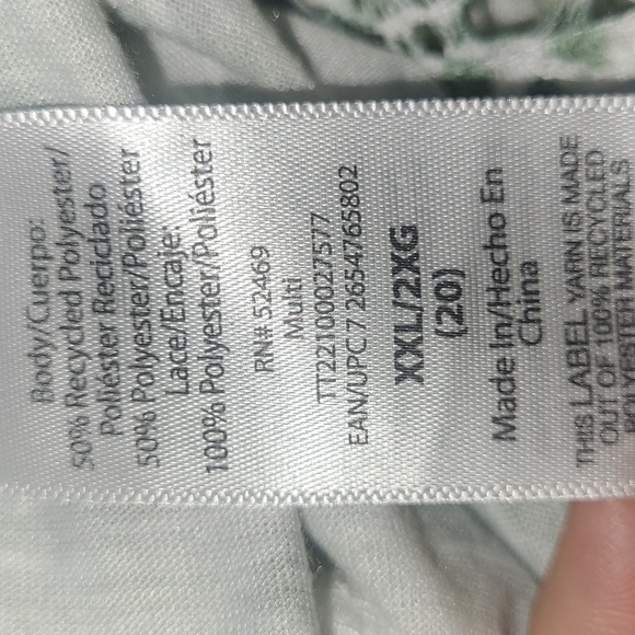 Tank Top Tunic Hip Length Sleeveless Pastel Floral Print On White Lace Trim EUC - Picture 9 of 11